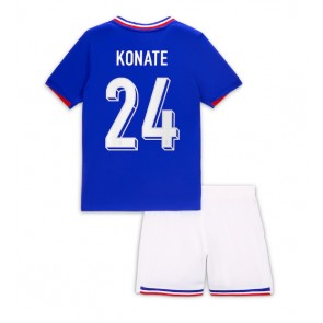 Francie Ibrahima Konate #24 Dětské Domácí dres komplet ME 2024 Krátký Rukáv (+ trenýrky)